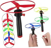 NAMOARLY Toy Flying Disc Helicopter for Boys and Girls Pull String Flying Saucer Outdoor Toys for Boys and Girls Random Color
