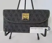 Dooney & Bourke Continental Wallet Clutch Charcoal Black NWT