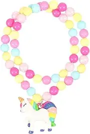 [Beavorty] Unicorn Necklace Bracelet Set for Boys and Girls Plastic Beaded Bracelets Girls Diy Jewelry Making Kit