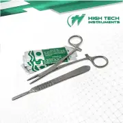 OLSEN HEGAR NEEDLE HOLDER 5.5" + SCALPEL HANDLE #4 GRADUATED + 10 BLADES #24
