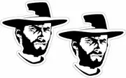 Asiatic Artisan - Clint Eastwood Westerns Action Icon Sticker for Cup Mug Decal Vinyl Bottle Helmet Window Wall Laptop Bumper Sticker 3x3 inches