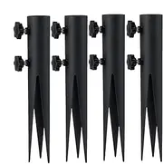 Garden Stakes for Lights, 4 Adjustable Outdoor Light Stakes, Metal Torch Stake Outdoor Torch Stand for Bird Feeders Flags Flagpoles and Umbrellas