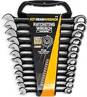 GEARWRENCH Metric Combination Ratcheting Wrench, Black Edition, 12-Pieces Set, 9412BE