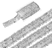uxcell 5 Yards 1.9 Inch Elastic Sequins Trim Flat Sequin Strip Paillette Fabric Ribbon for Crafts DIY Fringe Sewing Costume Dress, Silver Tone