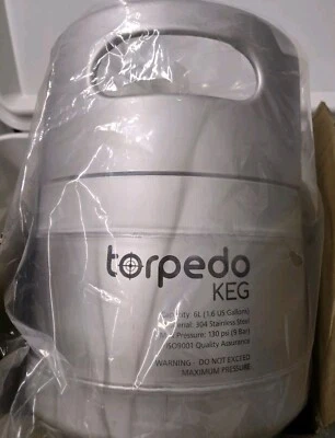 1.6 Gallon Torpedo Ball Lock Keg Brewing Corny Keg NEW for Beer Wine Pop New