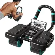 Ab Roller Wheel With Elbow Support, Abdominal Wheel Roller With Phone Holder, Automatic Rebound Abdominal Wheels Rollers, Core Trainer Abdominals Exercise Equipment For Home Gym