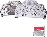 2 Pack Stainless Steel Napkin Holder, Table Napkin Holder, Stainless Steel Napkin Dispenser, Durable for Kitchen Countertops, Dining Table, Party Decoration (5.5 x 3.0 x 1.2 inch, Silver)