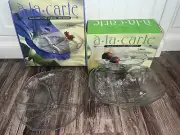 Vintage Libby Glass, Holiday Platter Bowl Set, Jasmine & Morning Glory