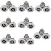 Shower Door Wheels, 8pcs Double Twin Top/bottom Shower Door Rollers/runners/pulleys/wheels Bathroom Replacement Parts (25mm)