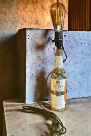 Bottle Lamp Basil Hayden Kentucky Bourbon Whiskey Shadeless Edison Bulb Amber
