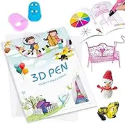 3D Pen Printing Drawing Book, Reusable Colored 40 Pattern Thick Paper Templates with Two Clear Plate, 3D Painting Graffiti Stencils for Kids DIY Gifts, Vomika (Good Time)