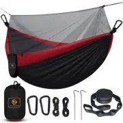 Camping Hammock with Net,Portable Lightweight Double Hammocks with Tree Straps a