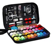 Sewing Kit with Threads Needles Storage Bag Scissors Tape Measure Buttons Portab