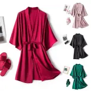 Underwear Sexy Pajamas Sleepwear Silk Satin Nightdress Women Lingerie Robes.