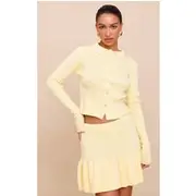 Yellow Knitted Button Through Top, Yellow