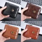 Leather Mens Billfold Wallet Credit Card Holder Zip-around Pocket Clutch US FAST