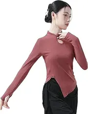 [Angcoco] Women's Elegant Mandarin Collar Long Sleeved Tops