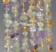 7-8MM MIX QUARTZ GEMSTONE PEBBLE NUGGET CHIP LOOSE BEADS 7.5"