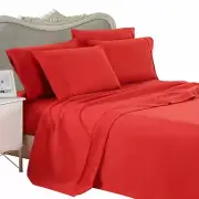 1500 Thread Count 100% Egyptian Cotton Bed Sheet Set 1500 TC FULL Red Solid