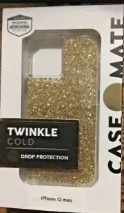 New Case-Mate Apple iPhone Twinkle Case - Gold Glitter - iPhone 12 Mini