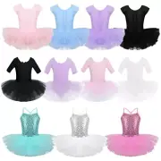 Kids Girl Ballet Dance Dress Leotard Tutu Skirt Dancewear Ballerina Swan Costume