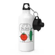 Let's Salsa Chilli Peppers Sports Water Bottle Spicy Food Love Hot Dancing Funny