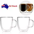 6/12/18pcs Double Wall Glass Mug Cup Tea/Coffee Heat-resistant Mug Cup W/ handle