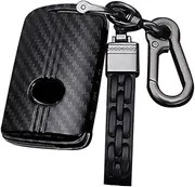 ontto Car Key case Cover Keyring Fit for Mazda 3 Alexa Mazda 3 CX-30 CX-5 CX-9 Mazda 3 Sedan 2019 2020 ABS Key Box Keychain Key Shell Key Holder Accessories Protector 2/3/4 Button Carbon Black