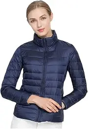 [Bciopll] Women Autumn Jacket Women's Lightweight Water-Resistant Puffer Coat Down Short Jacket