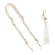 24 Inch Purse Chain Strap Purse Strap Replacement with Tassel, Khaki/Gold