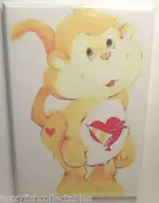 Playful Heart Monkey 2" x 3" Refrigerator Locker MAGNET Care Bears 80's Retro
