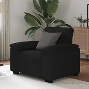 Sofa Chair Black for Living Room, Comfy Couch, Small Chairs for Bedroom, Folding Lounge, Single Sofa Bed Furniture, 60 cm Fabric