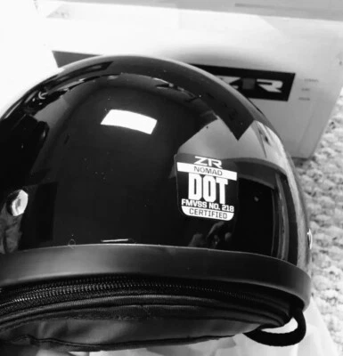 Z1R Nomad Hellfire Half Helmet Gloss Black Large Dot Certified!