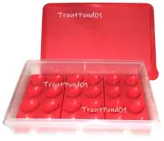 Tupperware Cold Cut Keeper Prep Essentials Rectangle 3 Red Lid Deviled Egg Trays