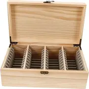 Generic Commemorative Coin Collection Box Coin Container Coin Holders for Collectors Coin Storage Case Small Coin Holder Portable Coin Case Storage Container Solid Wood