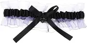[FOMIYES] Elegant Bridal Lace Bow Leg Band for Weddings Charming Leg Accessory for Brides Skin Friendly Elastic Design Wedding Leg Ornament Black
