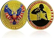 CHURYUML Military Challenge Coins - National Salutes US Military - Veterans Thank You for Your Service Coin Military Appreciation Gifts for Men Women Navy Army Veterans Day Gift