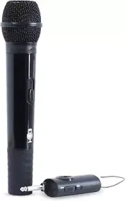 Portable Wireless Microphone (Black) - Premium Unidirectional UHF Wireless Mic f