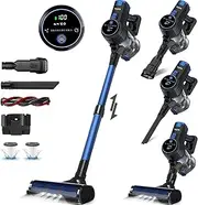 [VYKLO] V8 Cordless Vacuum Cleaner, Powerful Suction Stick Vacuum, 55Mins Runtime, Wireless Lightweight Handheld Vacuum Cleaner for Home, Hardwood Floor, Carpet, Car, Pet Hair Cleaning (Blue)
