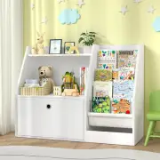Kids Bookshelf,Book Storage Organizer,4 Sling Toddler Wooden Book Shelf,2-Tier K