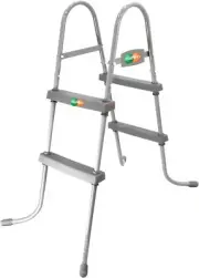 YUEWO 36" 2-Step Steel Frame Above Ground Swimming Pool Ladder with Non-Slip ...