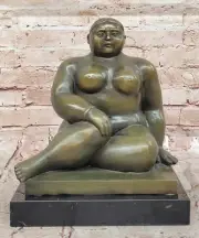 Curvaceous Woman Statue Bronze Sculpture by Botero for Home or Studio Decor