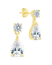Sterling Forever 14K Over Silver CZ Imogen Stud Earrings