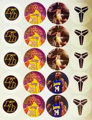 SET of 40- 2" KOBE BRYANT LAKERS ADHESIVE STICKERS