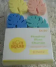 Sun Squad 6 Pack Leaf Shaped Stemless Wine Charms