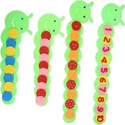 Kisangel Number Learning Toy 4 Sets Caterpillar Math Board Add Subtract Toy for Toddlers