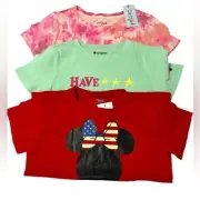 3 shirt bundle: girl's Minnie Mouse, Champion, cat & jack shirts tees top Large