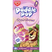 Paddle Pop Ice Confection Rainbow 68mL x 8 pack