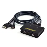 Dual Port HDMI-compatible KVM USB Switch Switcher Cable For 2 Monitor Keyboard
