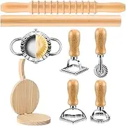 Kitchen Dumpling Maker Tool, Wooden Dumpling Making Kit, Household Cooking Supplies, Spaghetti Maker Set for Wonton, Pies, Cakes
